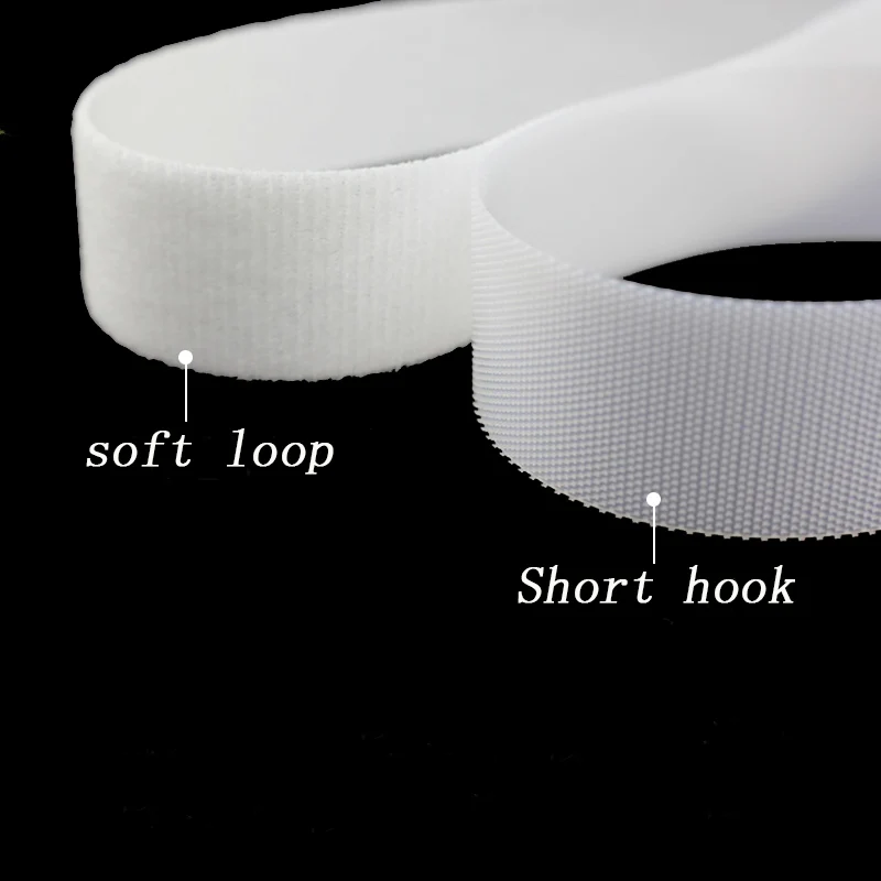 20/25/50mm Black White Transparent Hook loop tape Super Soft Baby Diaper DIY Clothing Self Adhesive Fastener Tape No Glue