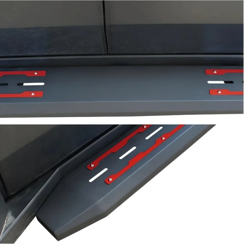 Auto Parts Red Accent Tactical Side Steps Running Boards Custom Exterior Parts Cybertruck Pickup Truck