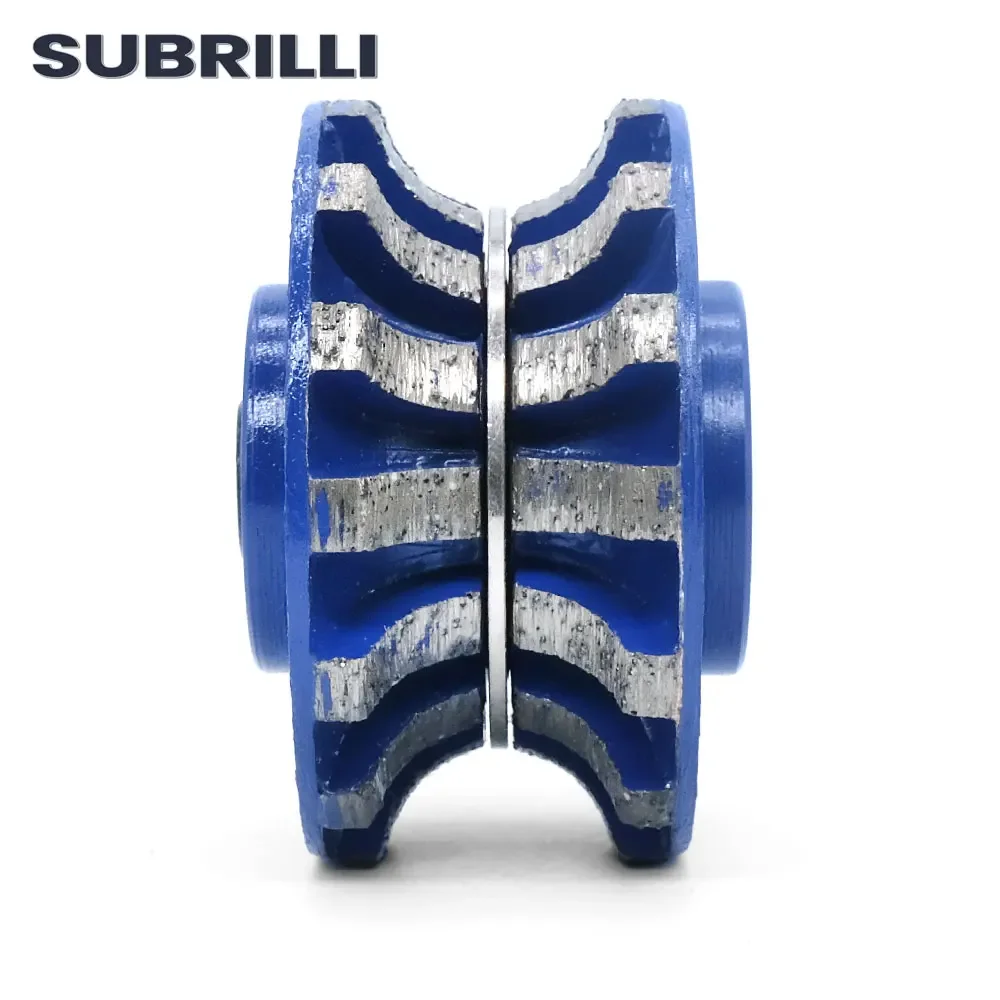 SUBRILLI V20 Diamond Grinding Disc Hand Profile Wheel Full Bull Nose Metal Segments Bond Router Bit Grinding Disc M8 M10