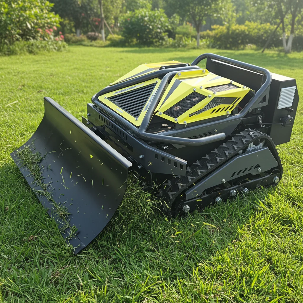 Petrol Engine RC Crawler Lawn Mower All Terrain Tracked Grass Cutter for Farm Orchard Yard