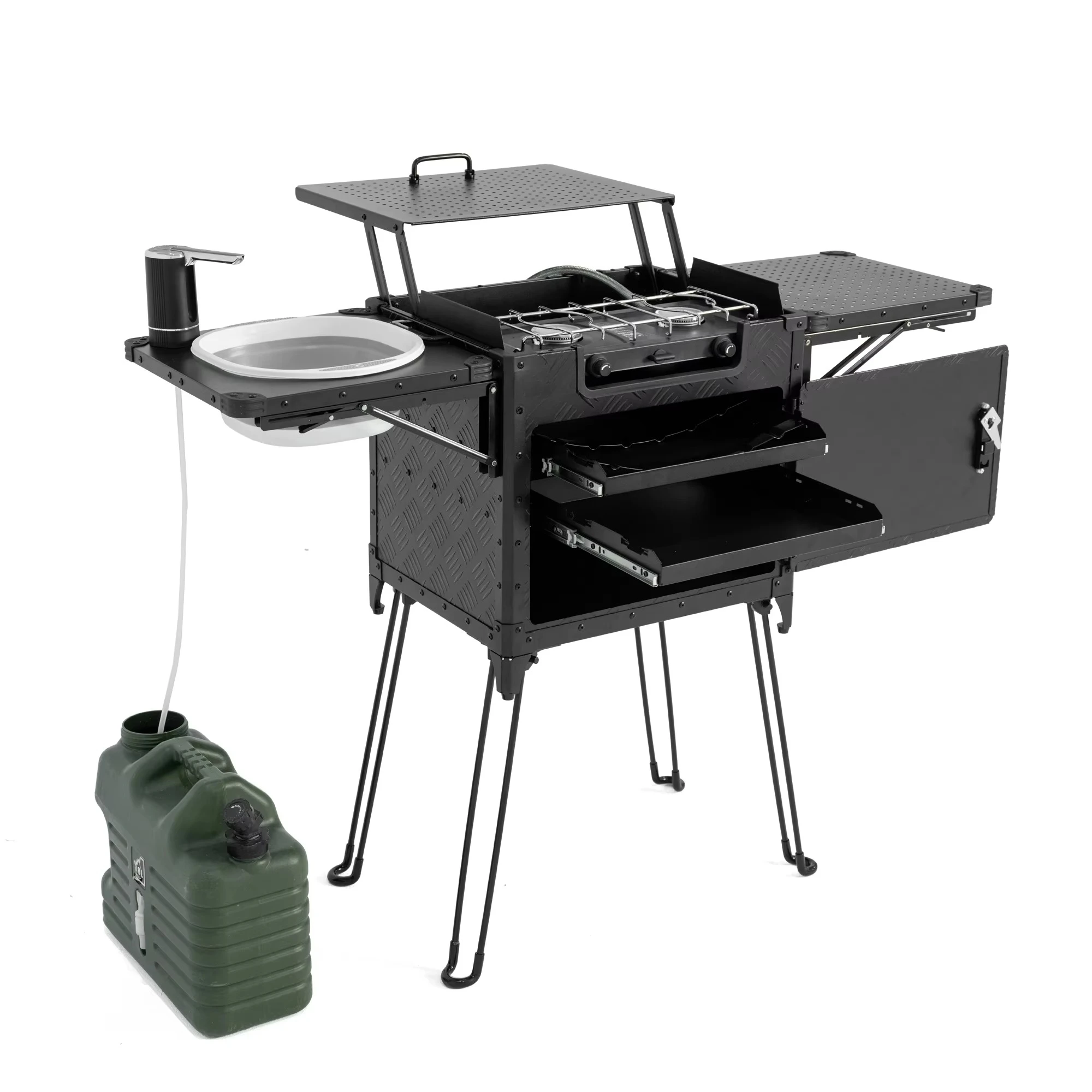 

Wild Land Portable Chuck Box Camping Kitchen with Gas Stoves