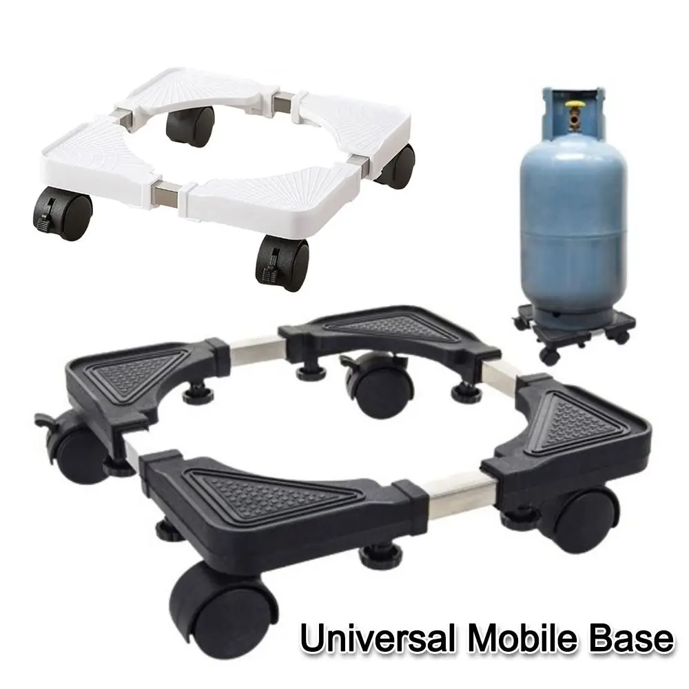 4 Caster Wheels Movable Base Adjustable Height Heavy Duty Washing Machine Base Stand Support Anti-Vibrator Base Laundry