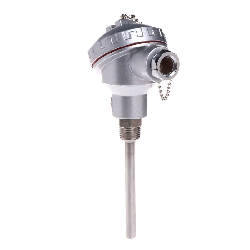 

-50~400 ℃ Temperature Sensor RTD PT100 Temperature Sensor 4" Probe 1/2" NPT Thread Thermocouple Terminal for Head Durabl