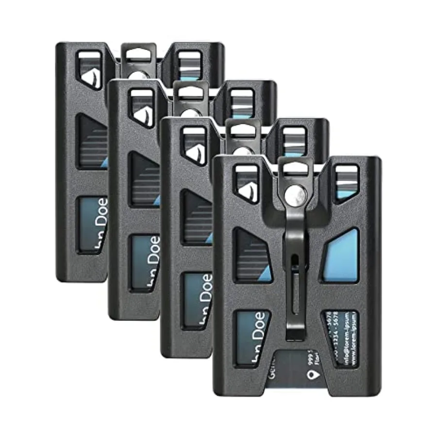 

4 Pack Badge Holders, ID Badge Holder Heavy Duty with Lanyard and Metal Clip 4 Cards Storable