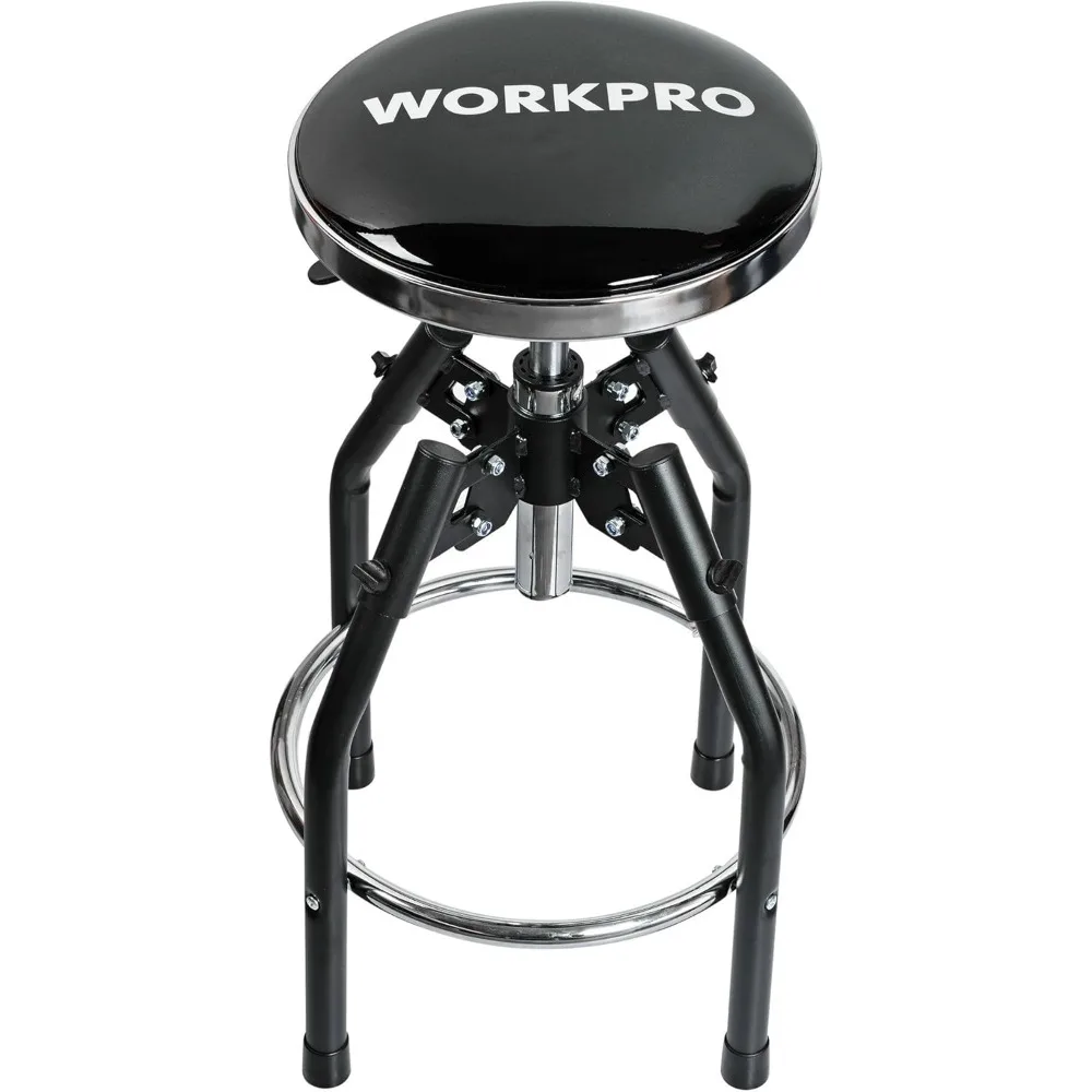 Heavy Duty ajustável hidráulico Shop Stool, Preto Garagem Bar Stool, 330-Libra Capacidade, 29in a 33,86in