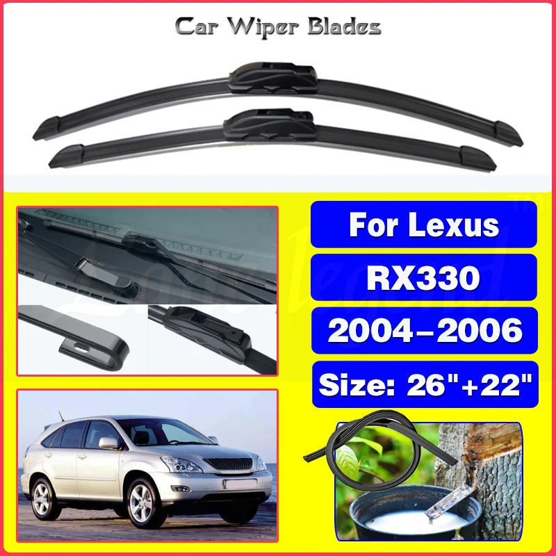 

Wiper LHD Front Hybrid Wiper Blades For Lexus RX330 2004 - 2006 2005 Windshield Windscreen Window Car Rain Brushes 26"+22"