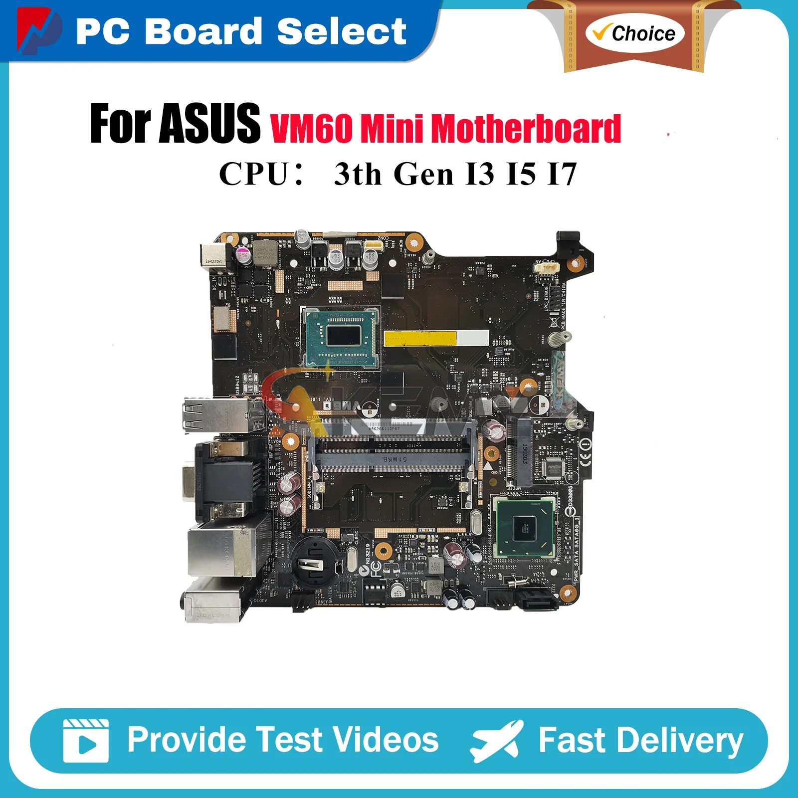 

Материнская плата для ноутбука VM60 для ASUS VivoMini VM60, материнская плата для ноутбука с процессором I3 I5 I7, 100% тестирование, ОК, быстрая доставка, высокое качество
