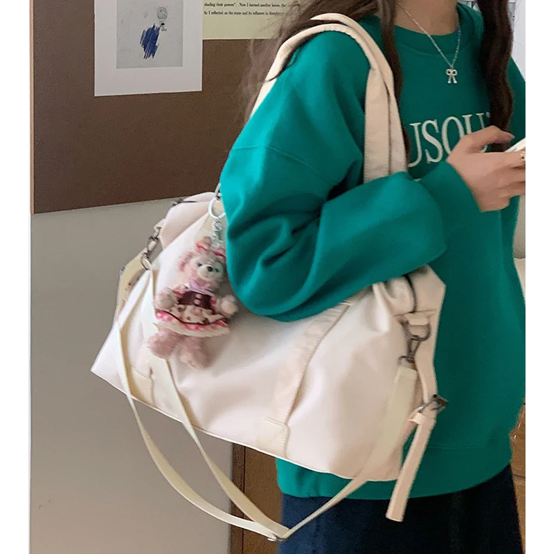 Lady Casual Nylon Large Capacity Shoulder Bags Female Lightweight Commute Handbag Women Trendy Solid Messenger Bag