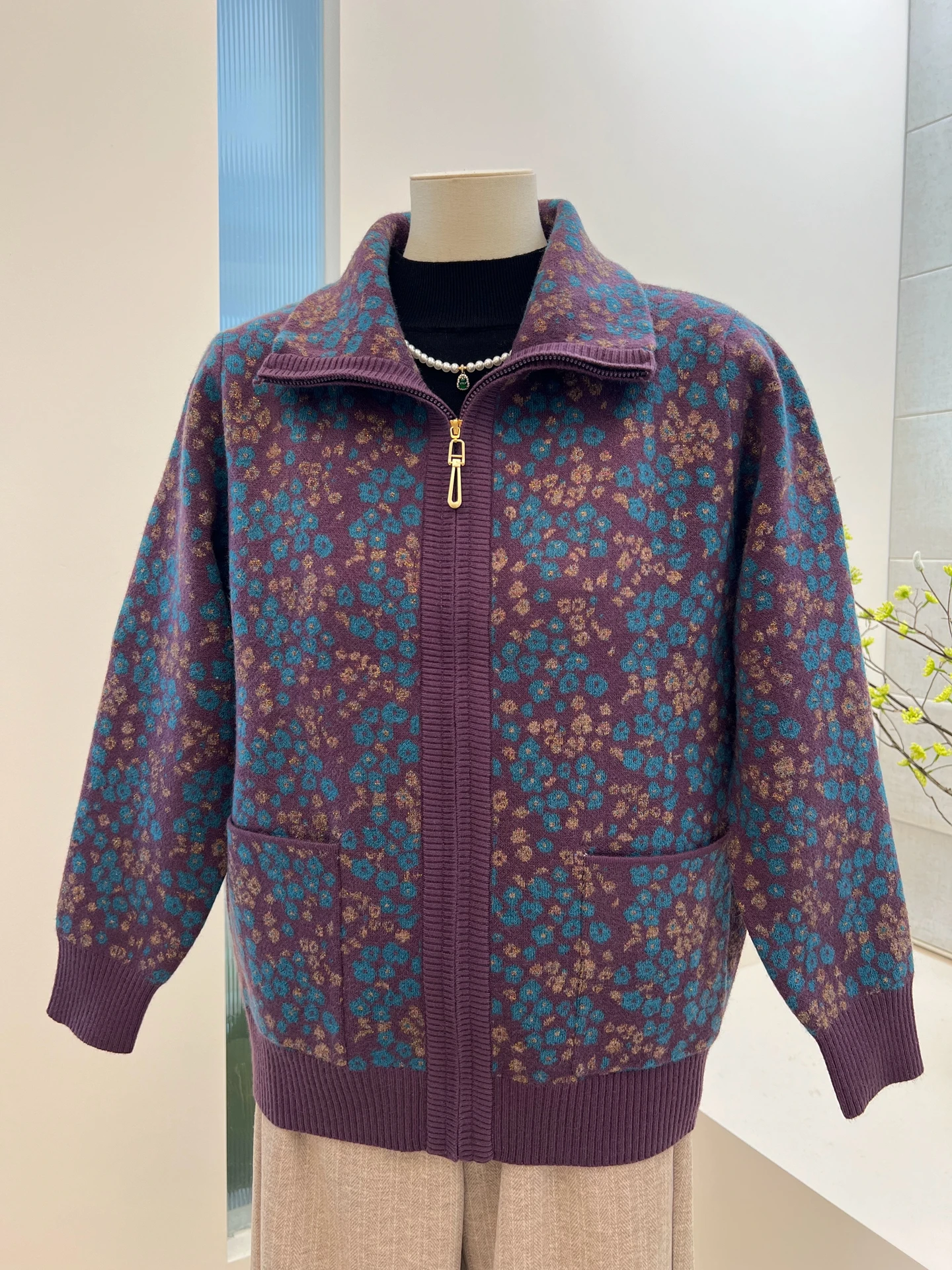 autumn-winter-thi-knitted-open-cardigan-sweater-for-ly-women-loose-fit-faionable-warm-plant-floral-print-turn-down-c