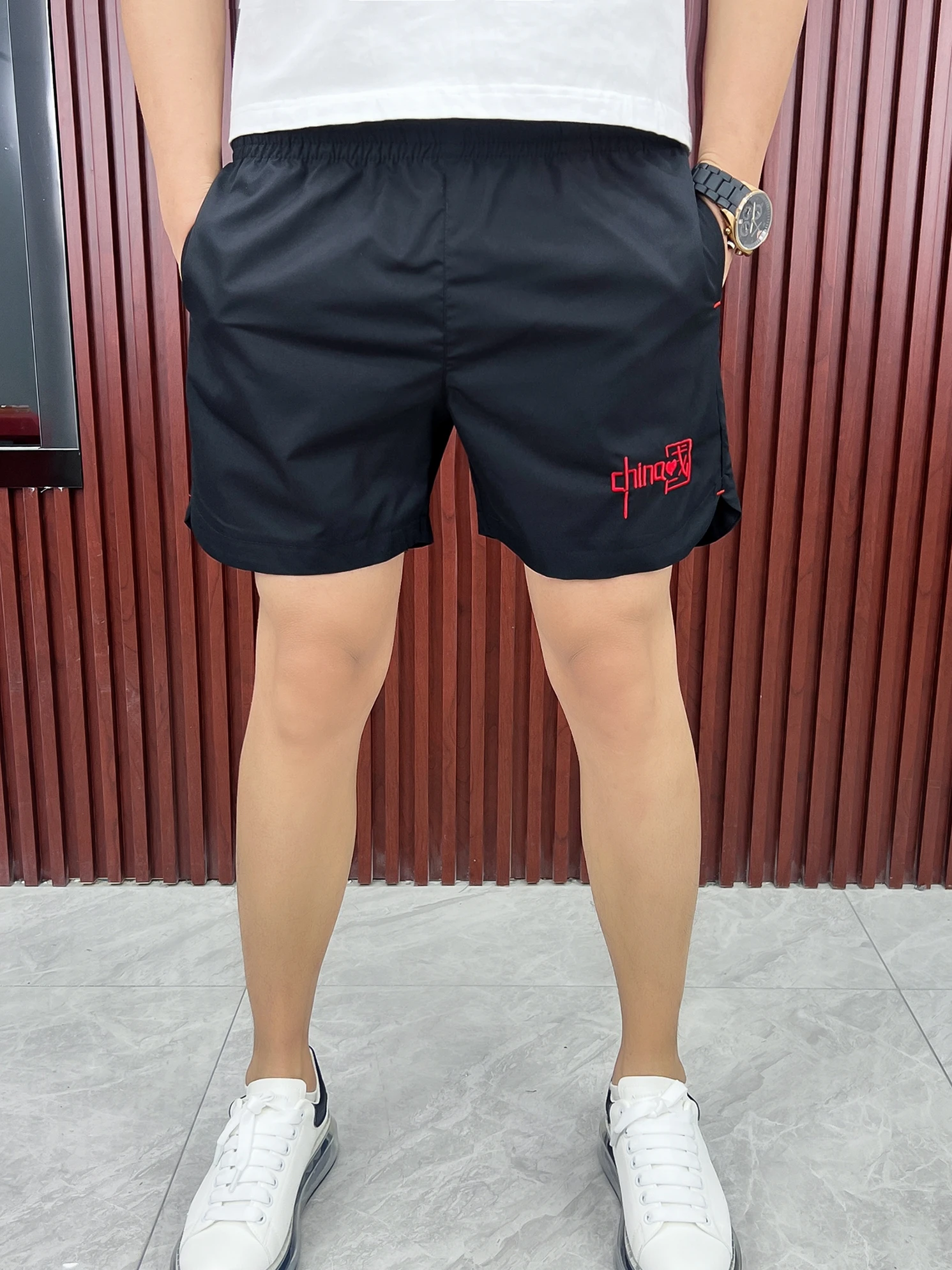 

Быстросохнущие летние спортивные брюки для мужчин: тонкие, прямые, из полиэстера, для дома и активного отдыха, с тонкой строчкой