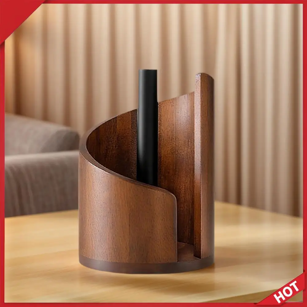 

Countertop Paper Towel Holder with Base Mango Wood Towel Roll Rack Anti-Slip Stable Paper Dispenser for Dining Room Living Room