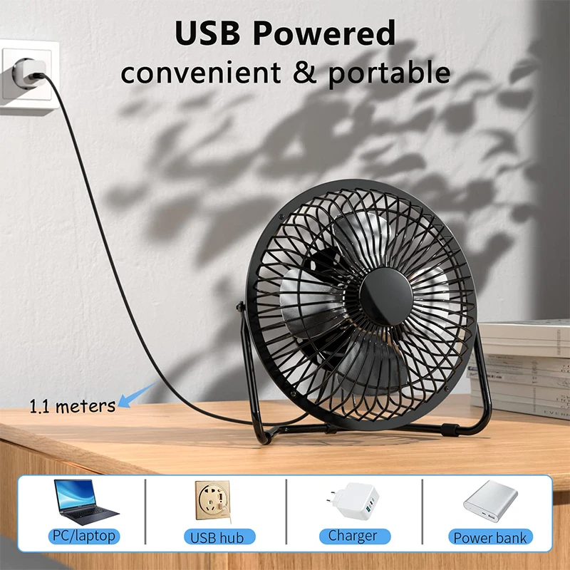 4 Pcs Rechargeable USB Port Mini Portable Fan Cooler Mini USB Fan Laptop Cooling Fan