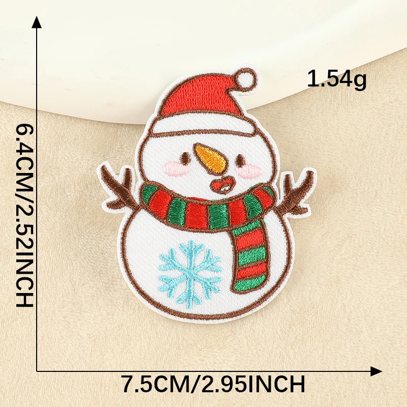 Accessori per abbigliamento con Logo ricamato, adesivo in tessuto per Badge, toppa natalizia per babbo natale, trasferimenti di ferro da cucire per