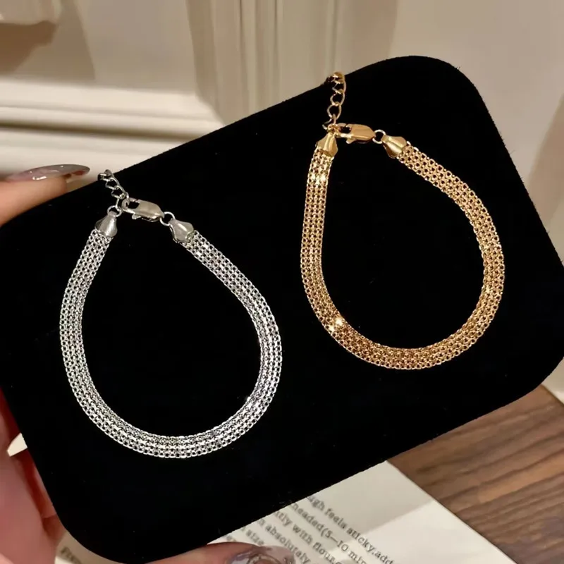 Yupsk الفولاذ المقاوم للصدأ حزام ساعة اليد أساور خمر المنسوجة حزام سوار للنساء يوميا تنوعا مجوهرات هدية