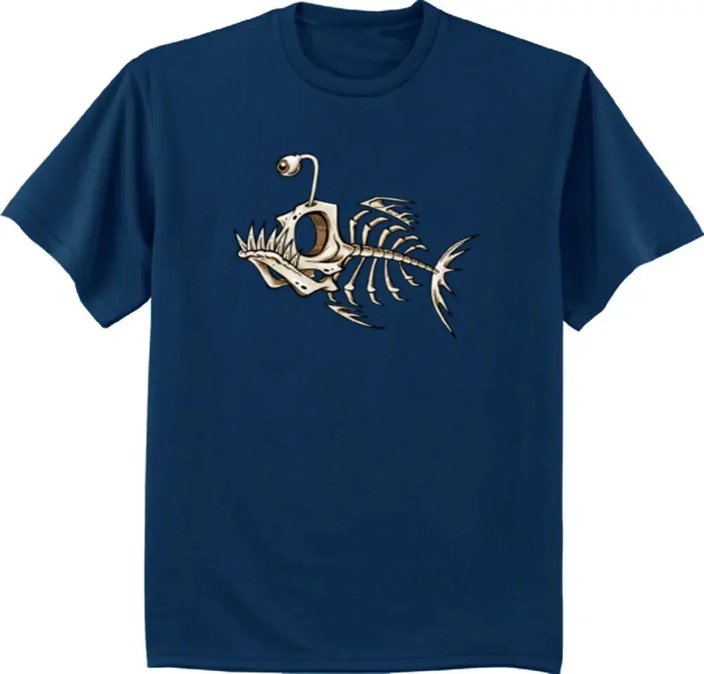

Funny Bonefish Deep Sea Fish Skull Skeleton T-Shirt 100% Cotton O-Neck Summer Short Sleeve Casual Mens T-shirt Size S-3XL