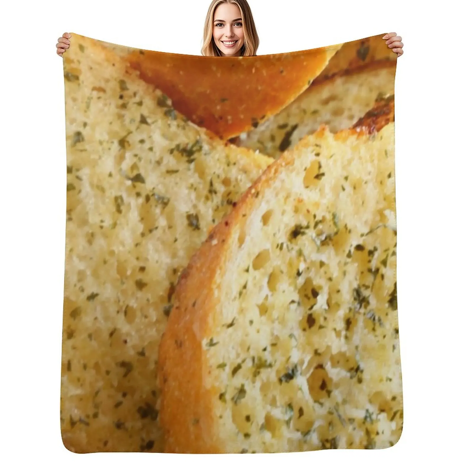 Garlic bread Throw Blanket Thins Kid'S Single Moving Summer Soft Plush Plaid Blankets