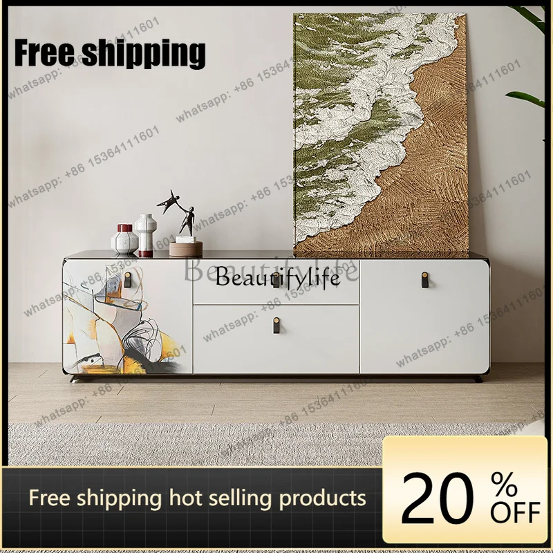 Factory Direct Modern minimalist light luxury post-modern living room glass minimalist TV cabinet
