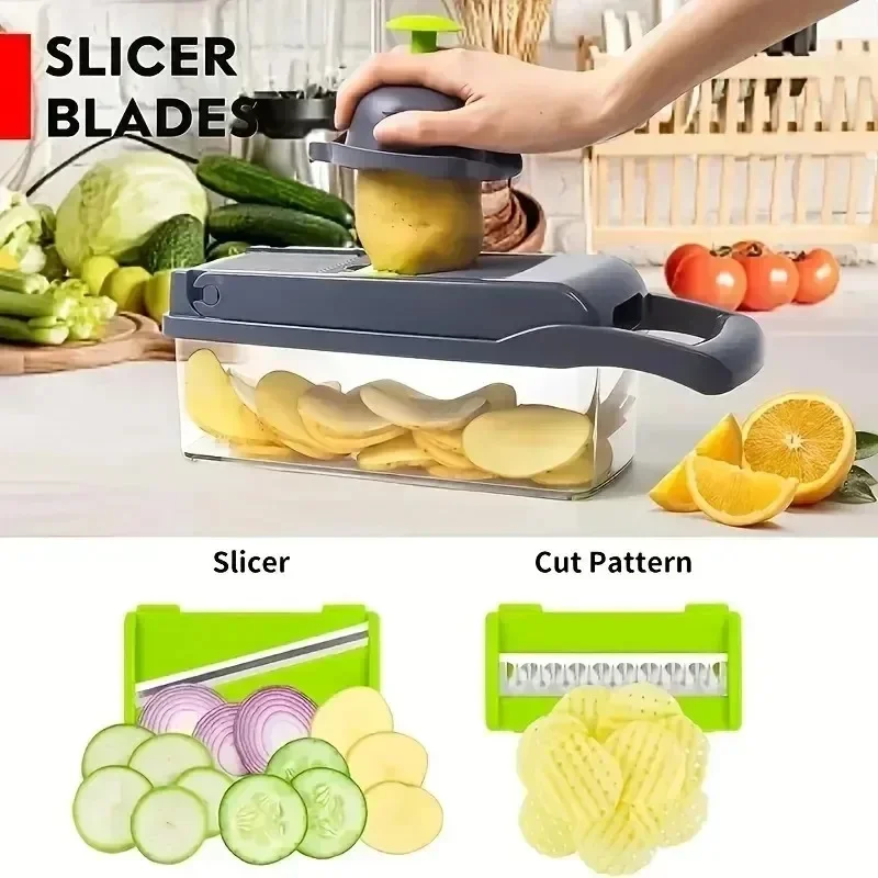 16 in 1 Multifunctional Vegetable Chopper Handle Food Grate Food Chopper Vegetable Slicer Dicer Cut Kitchen Items cocina 2024