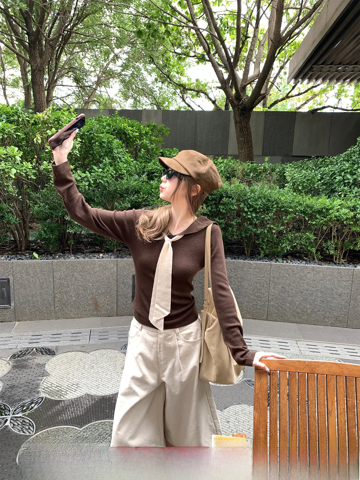 

Naval Collar Knitted Sweater Women's Slim Fit Base Layer irt Color Blo Belted Daily Wear ort Sle Pure Color