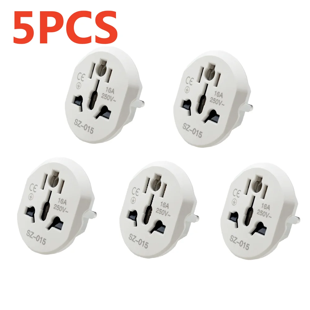 5/1PCS Korea EU Plug Adapter 16A 250V Travel Adapter Convert