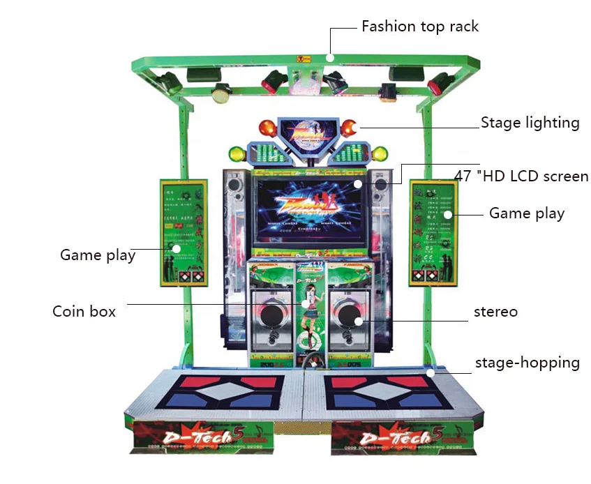 47 Inch LCD Game Room Indoor Dance Revolution Arcade Music and Dancing Coin Operated Game Machine for Sale