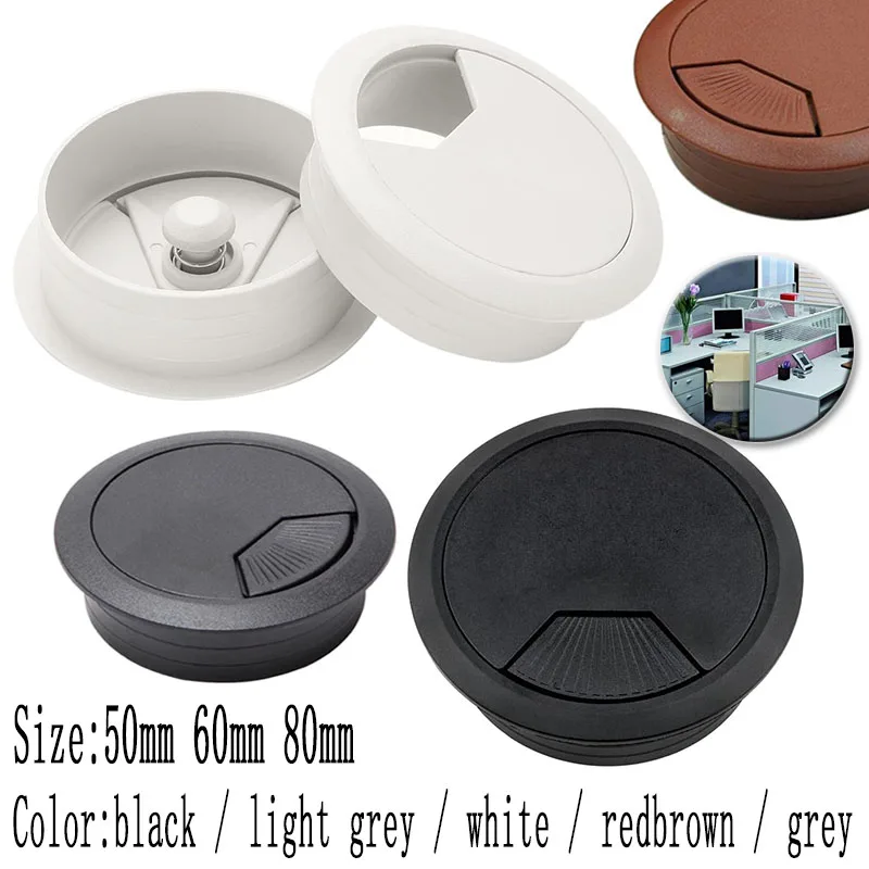 กล่องร้อยสายไฟใต้โต๊ะ ขนาด 50/60/80 มม. สำหรับจัดระเบียบสายไฟบนโต๊ะทำงาน