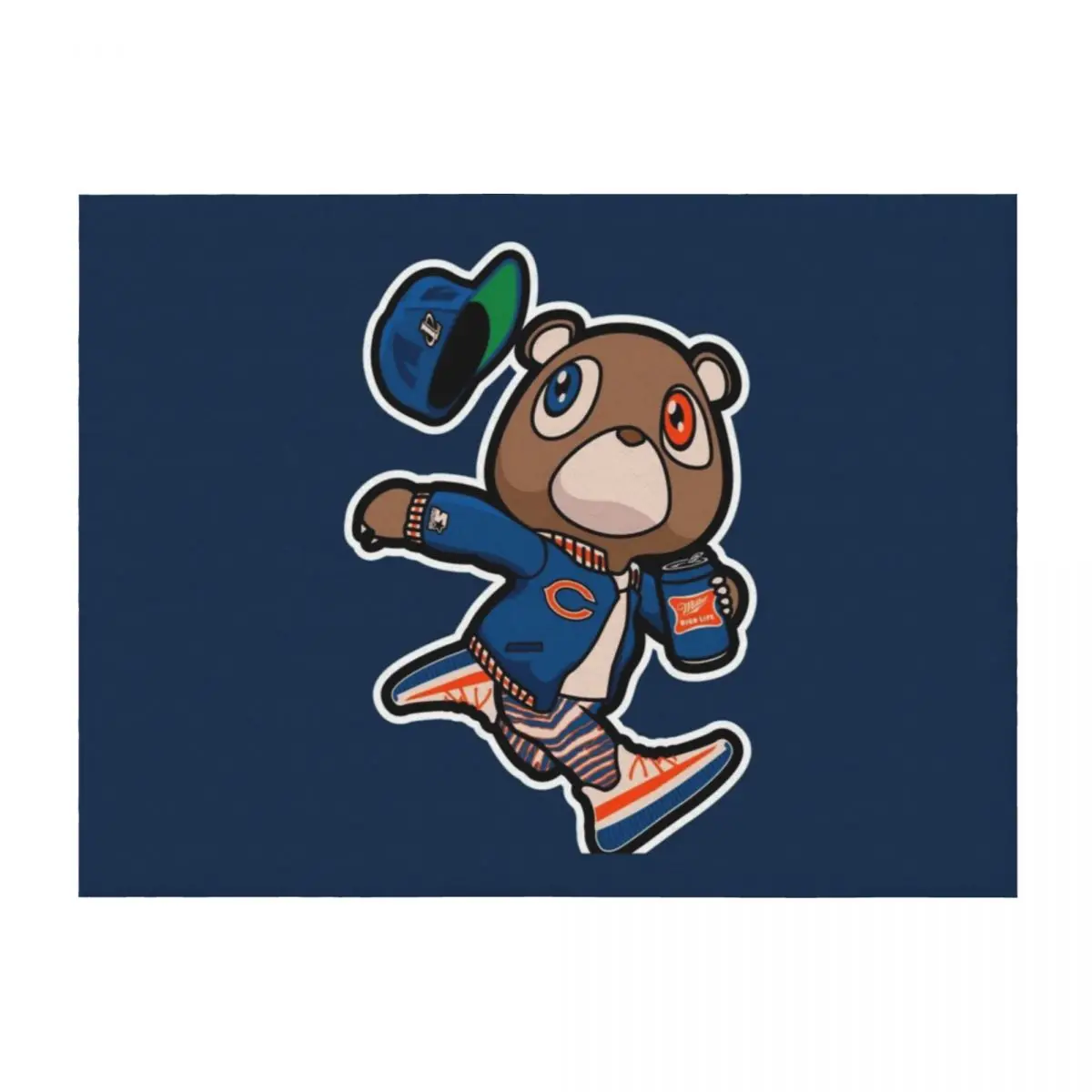 

Kanye West Dropout Bear Chicago Vintage Graduation Throw Blanket Cute Plaid Hairy Decorative Sofa Thins Blankets
