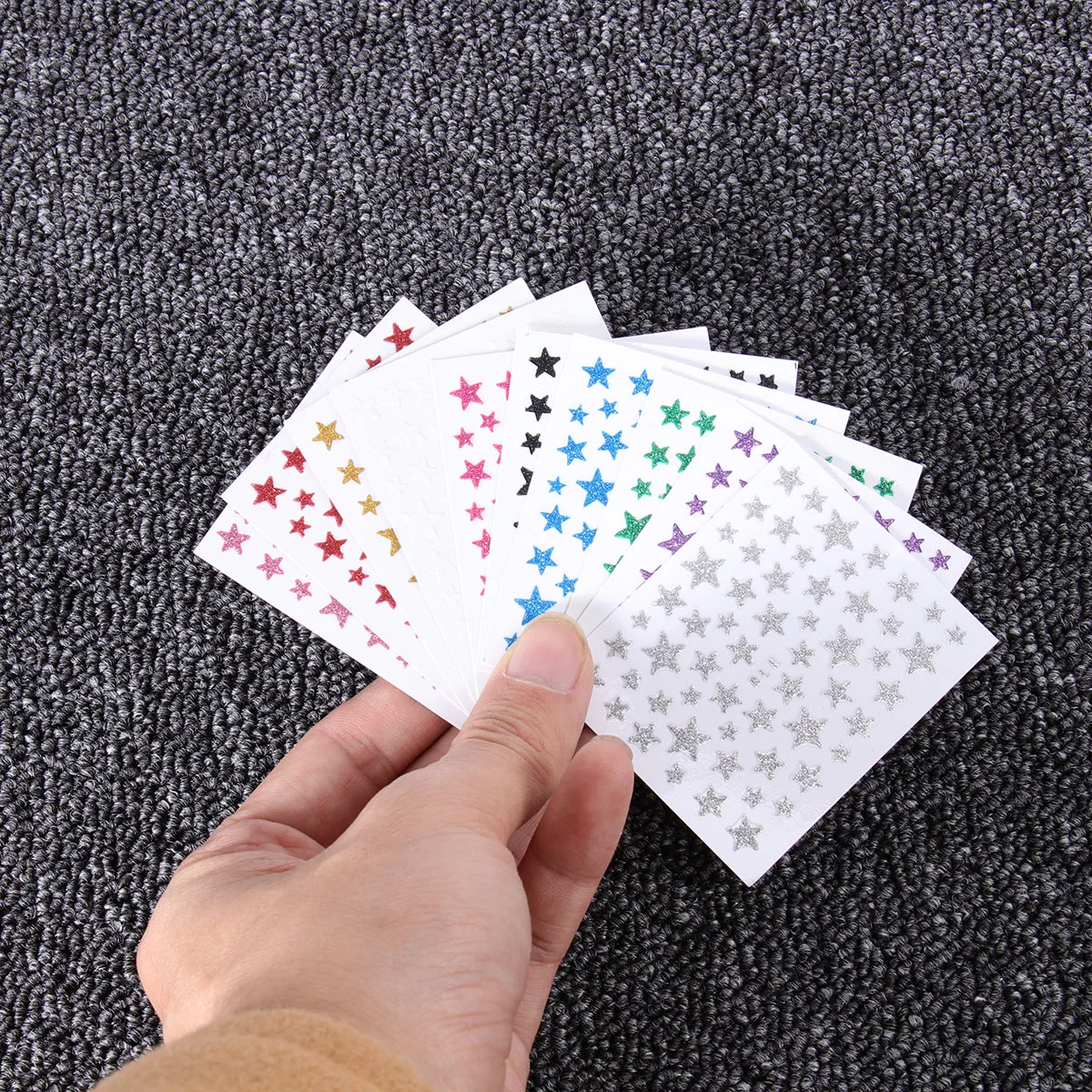 

10 Sheet Glitter Star Nail Art Sticker Self Adhesive Decal Decoration Nail Decor for Women