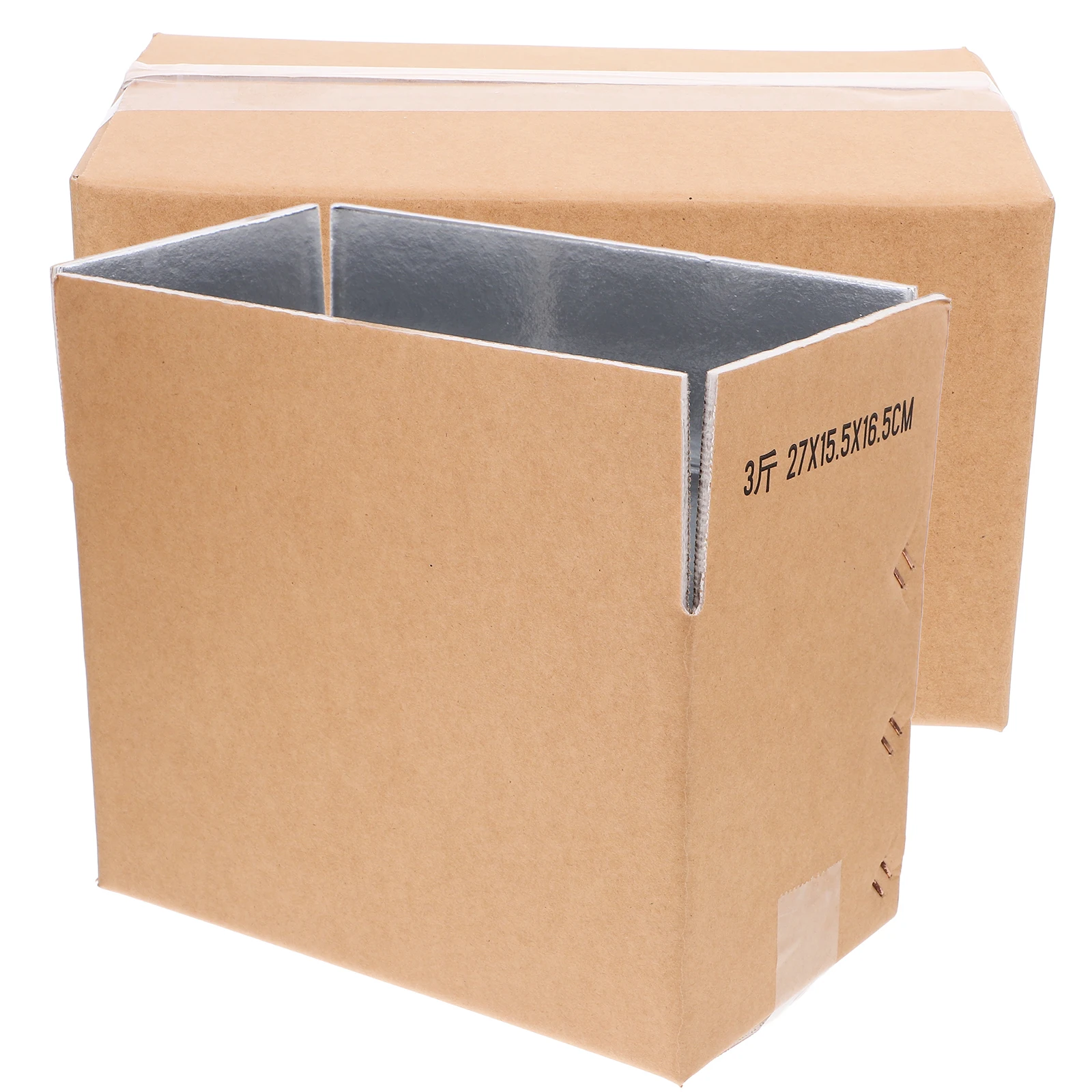 

2Pcs Reusable Insulated Shipping Container for Fresh Seafood Cold Food Mailing Double Layer Thermal Box with Foil Lined