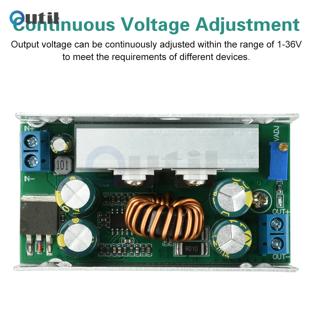 

DC Buck Converter 15A Adjustable Module 200W 8-55V Input 1-36V Output High Power Voltage Regulator with Overcurrent Protection