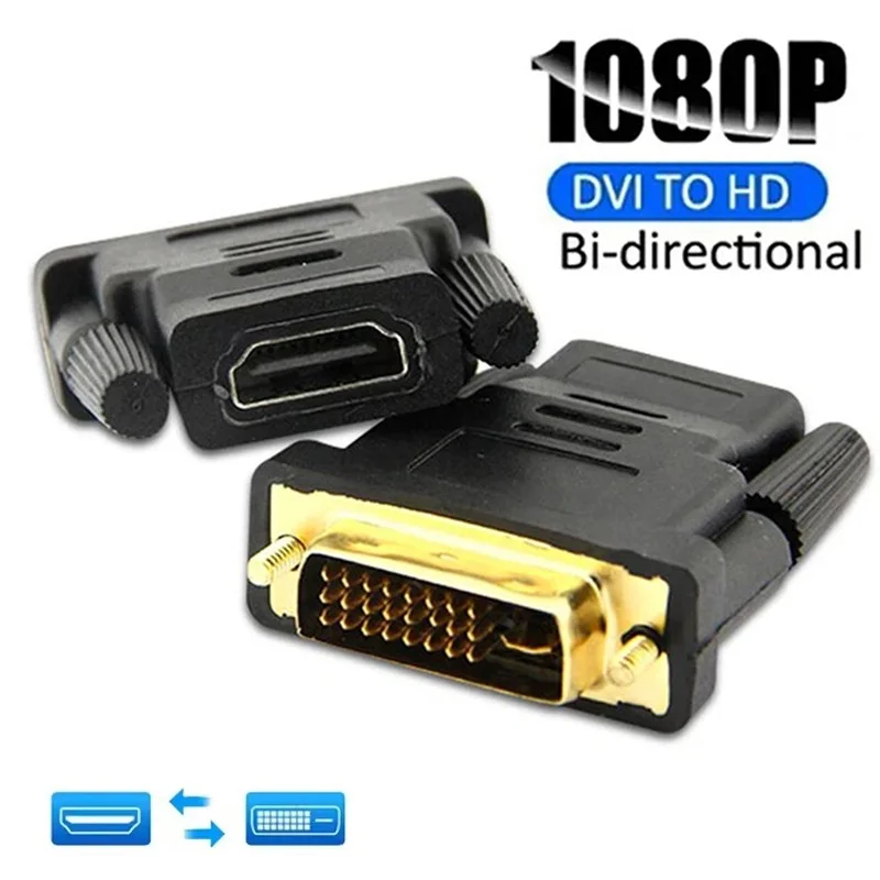 1080P-Video-Adapter für PC, Computermonitor, Projektor, DVI-auf-HDMI-kompatibles Kabel, Video-Adapter.