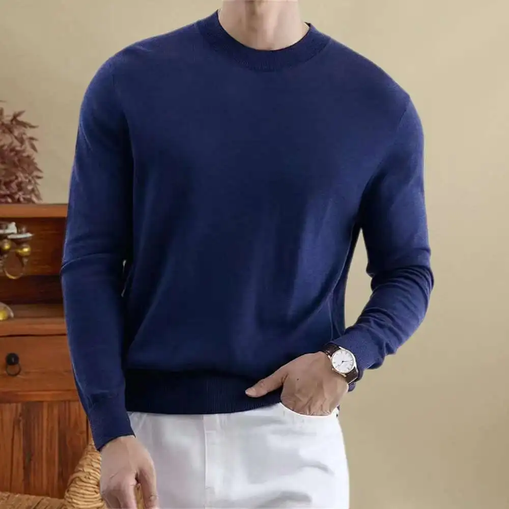 

Autumn Solid Sweater Men's Korean All-match O-neck Knitted Long Sleeve Herren Pullover Fashion Multicolor Wool Knitted Sweater
