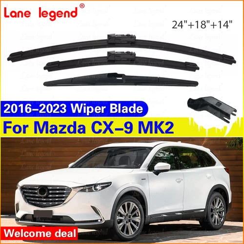 Imagen 1 del producto Juego de limpiaparabrisas para Mazda CX-9 CX9 MK2 2016 - 2023 limpiaparabrisas delantero trasero 2017 2018 2019 2020 2021 2022
