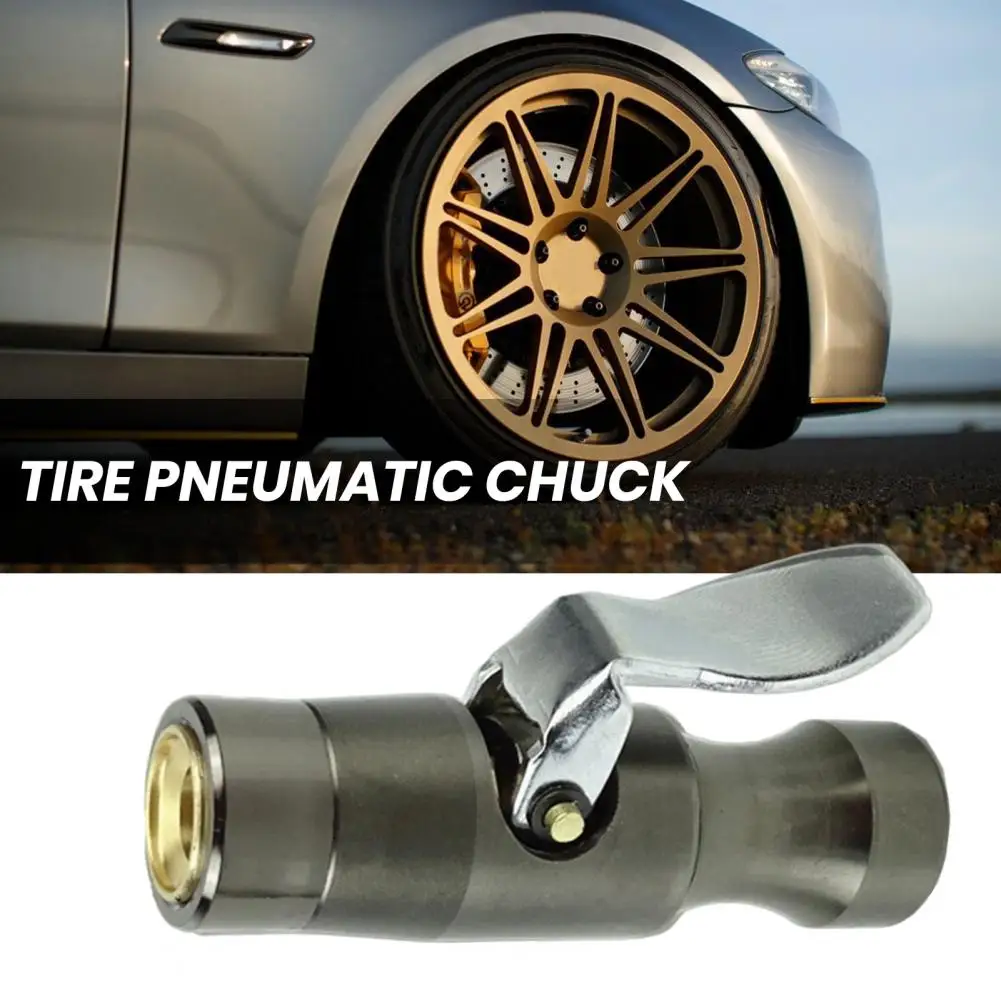 Lock on Tire Chuck Heavy Duty Self-locking Air Chuck 1/4 Npt for Tire Inflator Gauge Compressor Accessories No Air Leakage