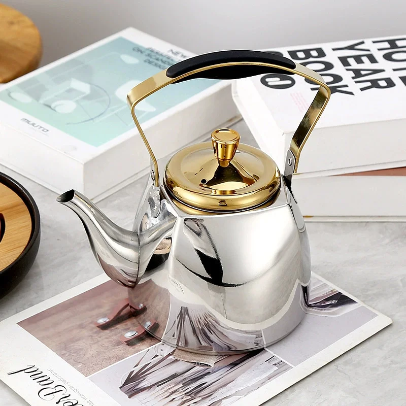 1L/1.5L Square Stainless Steel Teapot Kettle with Strainer Large Capacity Water Ketter for Electric Ceramic Cooktop/Gas Stove view 4