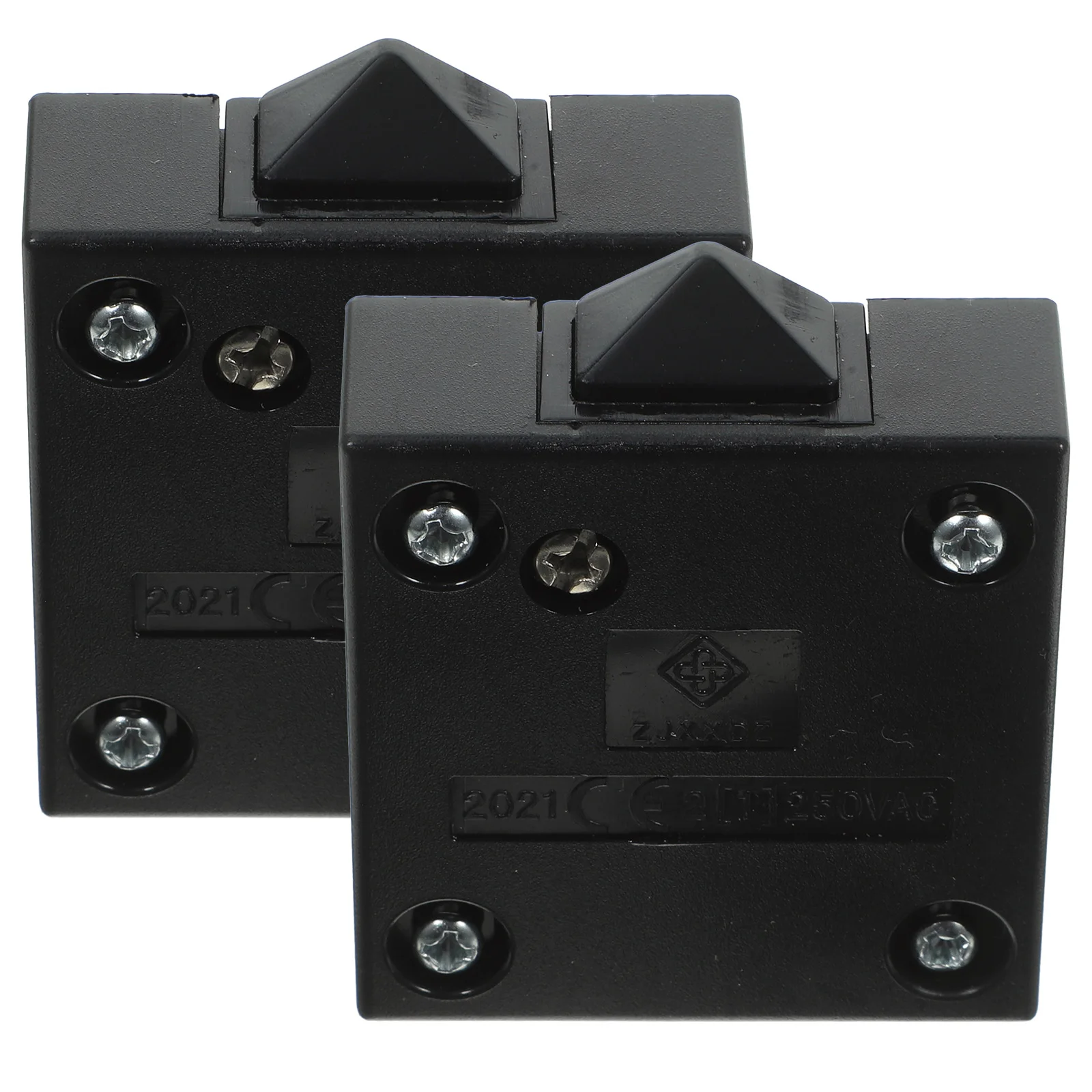 

2Pcs Cabinet Light Switch 2A 12V-250V Wardrobe Door Switch Auto Control Closet Lights Black Install No Electric