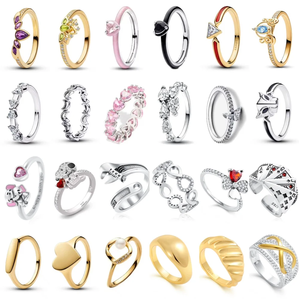 

Новые кольца из серебра 925 пробы в форме сердца, кольцо с лотосом и клевером для женщин, свадебные вечеринки, высококачественные ювелирные аксессуары