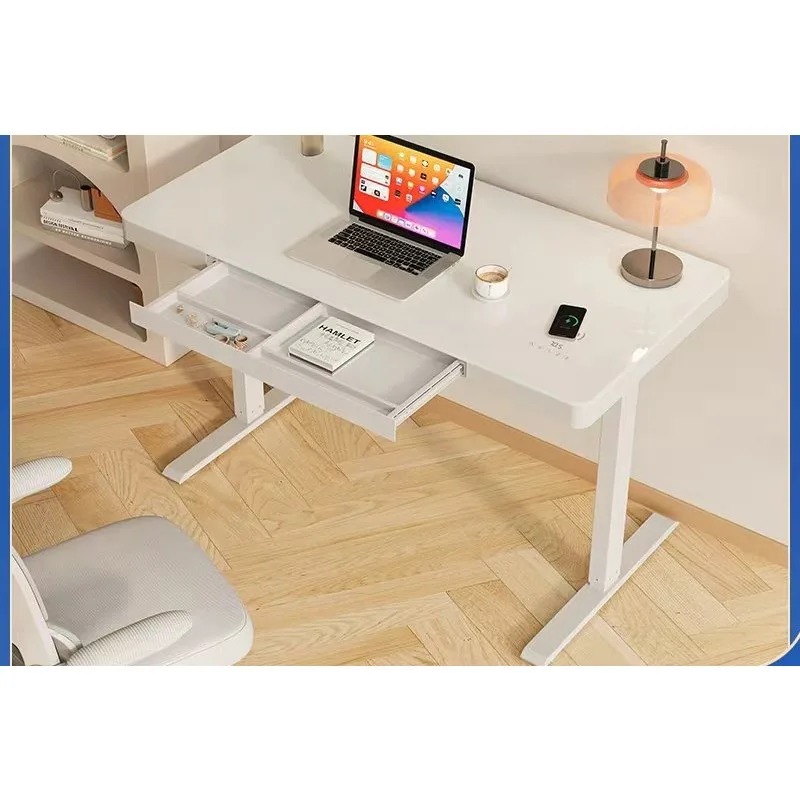 Intelligent electric lifting table, computer table, workbench, household tempered glass desk, learning lifting table