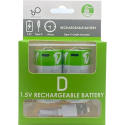 1.5V LR20 12000mWh batteria al litio ricaricabile di dimensioni D con cavo di ricarica di tipo C, per torcia, stufe a Gas e scaldabagni