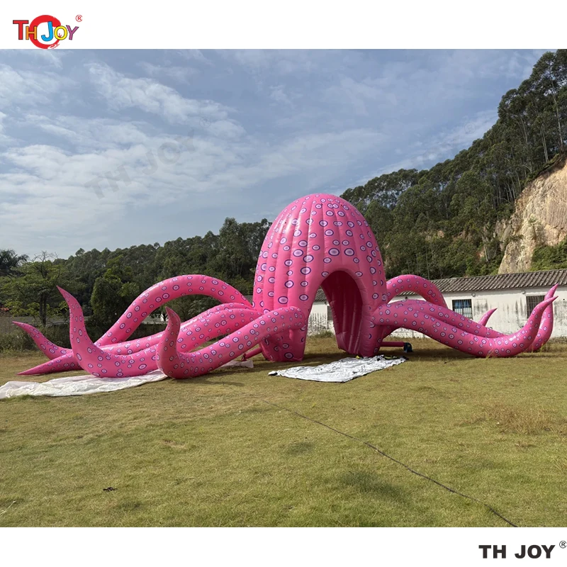 15mW Outdoor Inflatable Pink Octopus Tunnel Tent Entrance Gate For Event