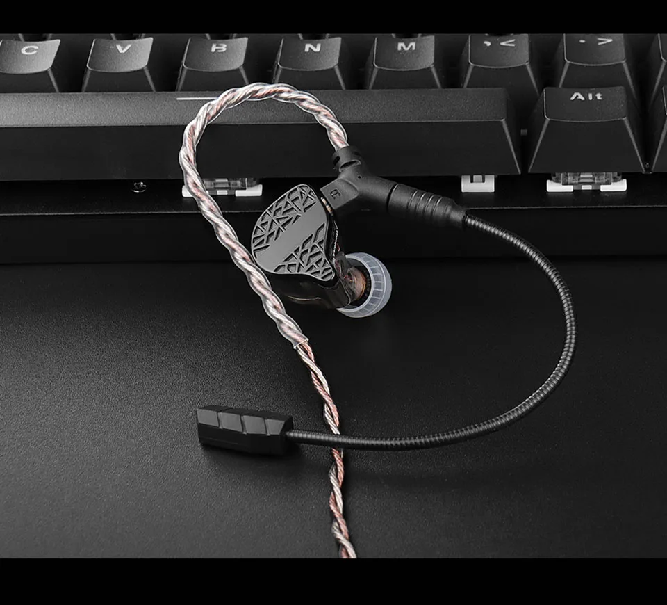 TRN RedChain Plus Gramr 게임용 이어폰 업그레이드 케이블(분리형 마이크 ​​포함) 3.5mm 1.2M/2M 헤드폰 TRN 공식 매장