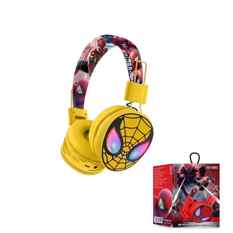 Marvel Spider Man Bluetooth Earphones Wireless Earphones Sound Foldable Earphones with Microphone Children's Gift Anime Cartoon