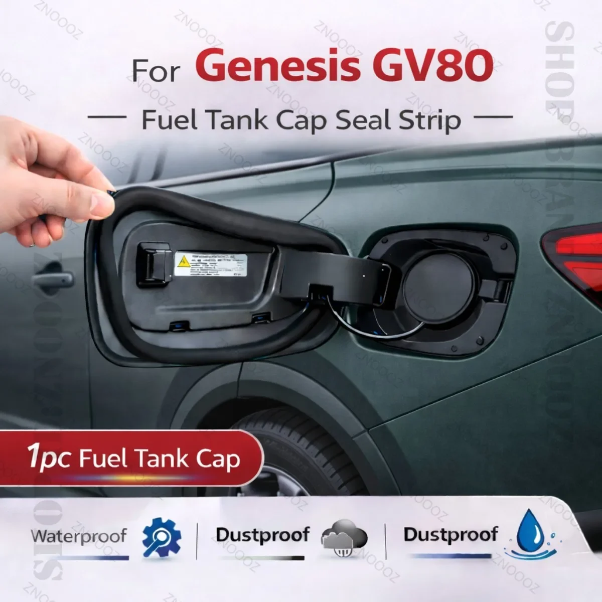 

Car Seal Strip Rubber Double Layer Dustproof Waterproof Sealing Protector Gas Cap Trim 1pc Fuel Tank Cover For Genesis GV80