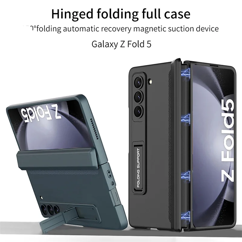 GKK Magnetic Hinge Case For Samsung Galaxy Z Fold 7 Fold 6 5 4  Tempered Glass Bracket Matte Plastic Cover For Galaxy Z Fold6