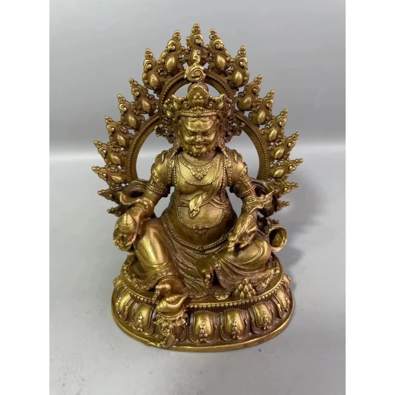 

Copper Yellow God of Wealth Buddha Ornament Nepal Fortuna Statue Buddha Ornament