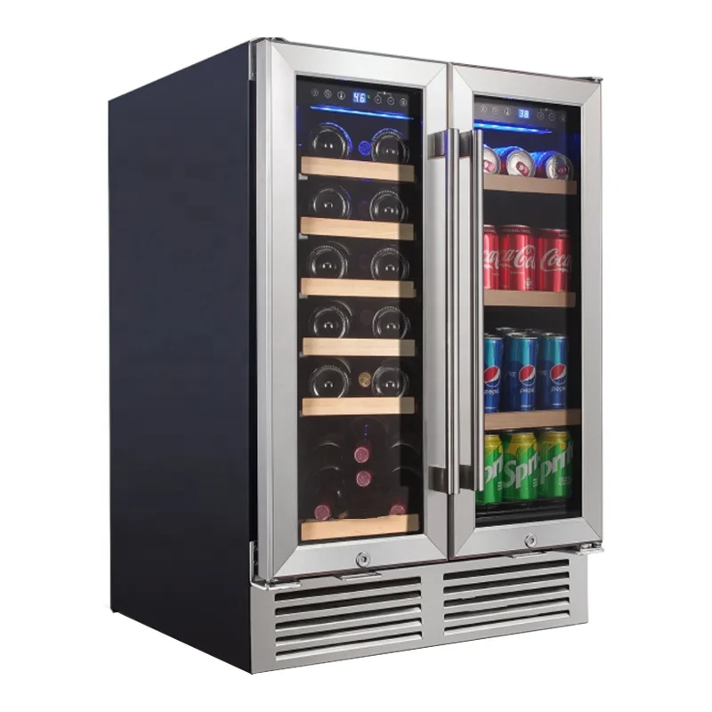 New Design Stainless Steel Built In Dual Zone Wine Cellar Wine Cooler Cabinet With Fridge