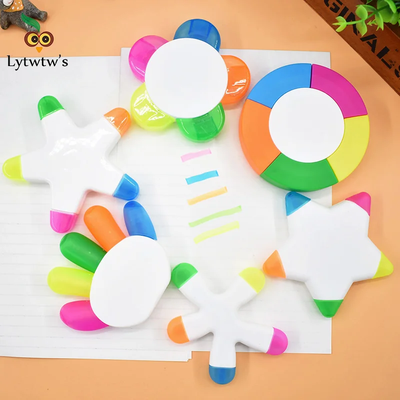 5 colores/Uds lindo creativo rotulador Kawaii dedo estrella rotuladores para la escuela regalo para estudiantes papelería graffiti pintura