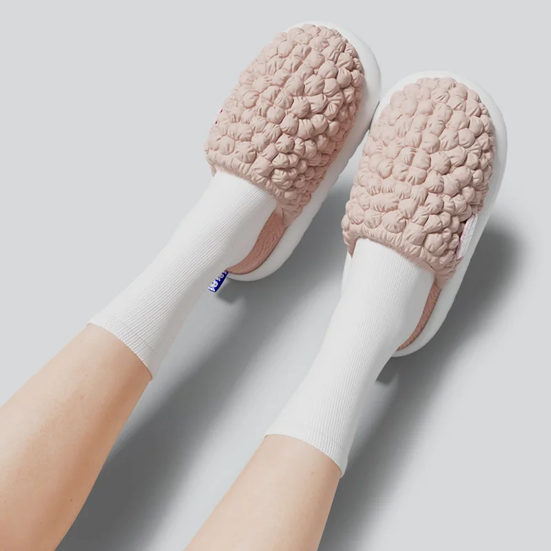 Winter Cotton Home Slippers For Men And Women Indoor Anti-skid And Warm For Couples Thick Soles Detachable Plush Slipper