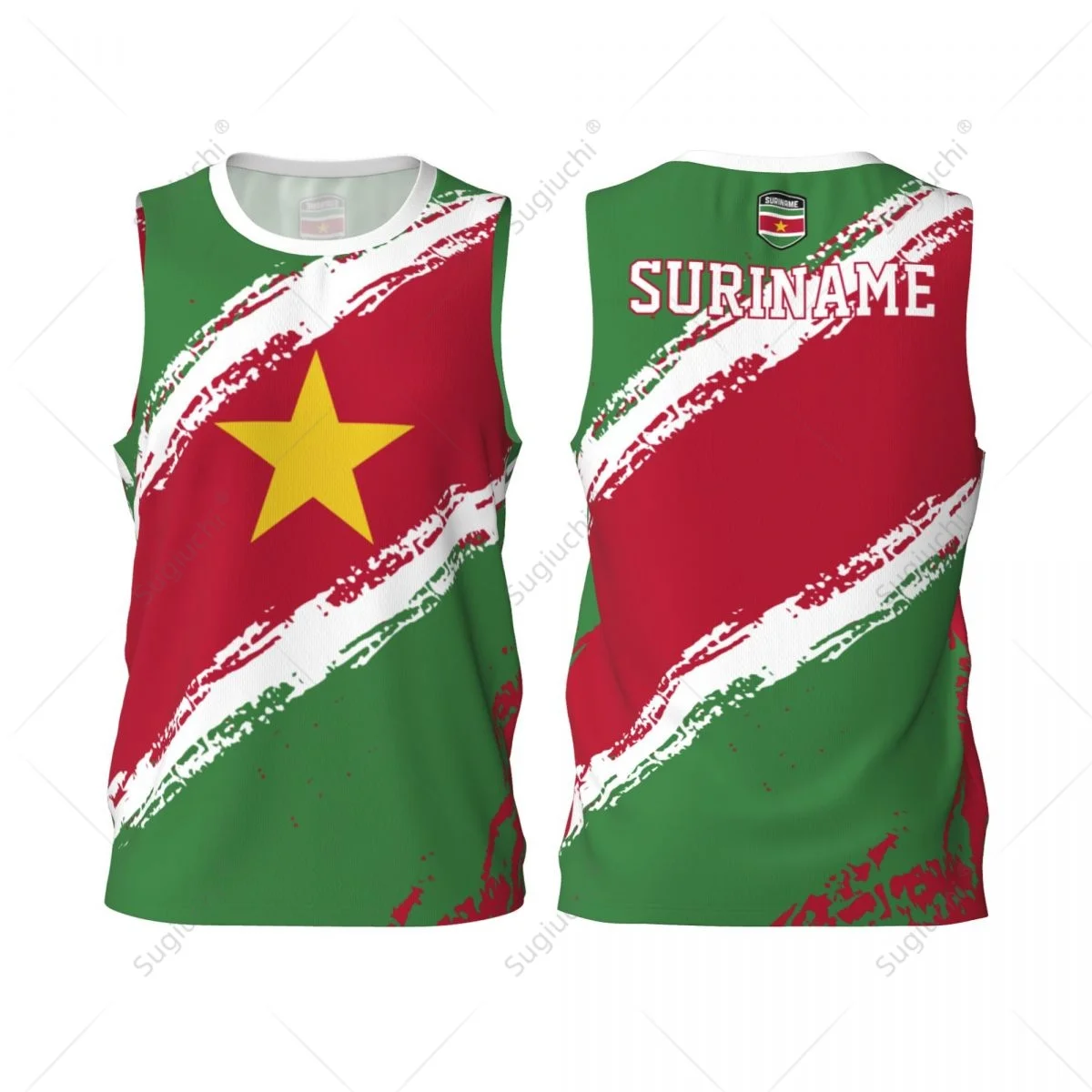 Men Basketball Sports Suriname Flag Running Fitness Multifunction Jersey Sleeveless shirt Custom Name Nunber Exclusive