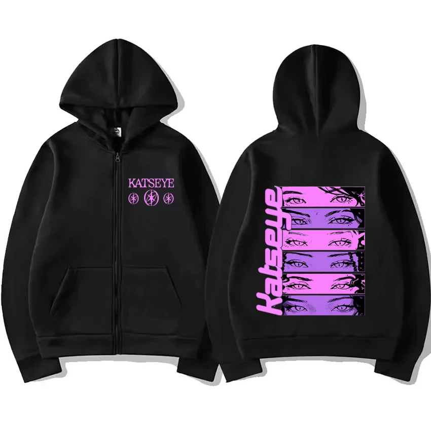 

kpop Katseye Essential Zipper Hoodie Coat Men Women vintage cool Casual streetwear Oversized fashion Unisex Fleece Zip-up Jacket